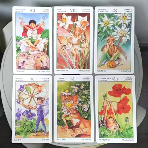 12*7cm The Spirit of Flowers Tarot Deck 78 Pcs Delicate, Lovely Tarot Cards Printed on 350GSM Double-embossed Cardstock