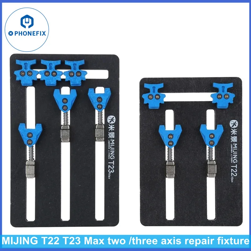 

Mijing T22 T23 MAX Универсальный ремонтный трехосный/двойной подшипник с фиксированным приспособлением для мобильного телефона, процессора, IC, держатель печатной платы, зажим, инструмент