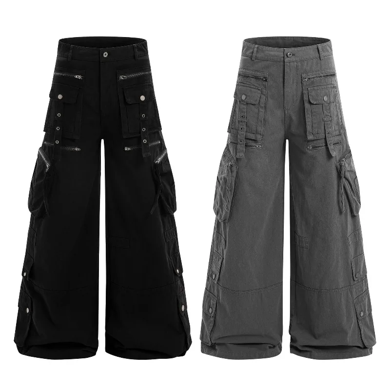OR FL American Streetwear Brand Function 100 Cotton Women Cargo Trousers Multiple Pockets Baggy Wide Leg Slacks Women's Y2k Pant