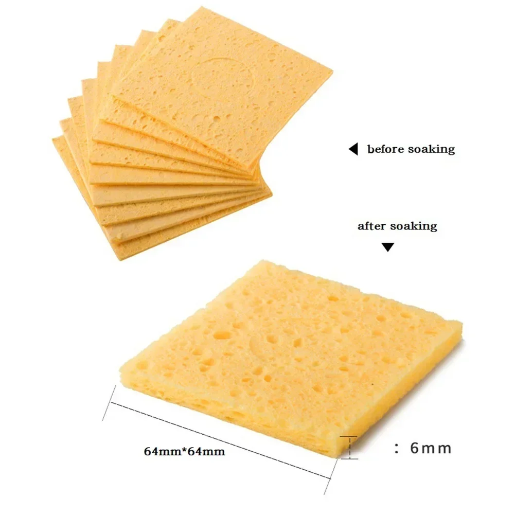 5pcs High Temperature Resistant Cleaning Sponge For Electric Welding Soldering Iron Remove Solder Residue PCB Component Cleaning