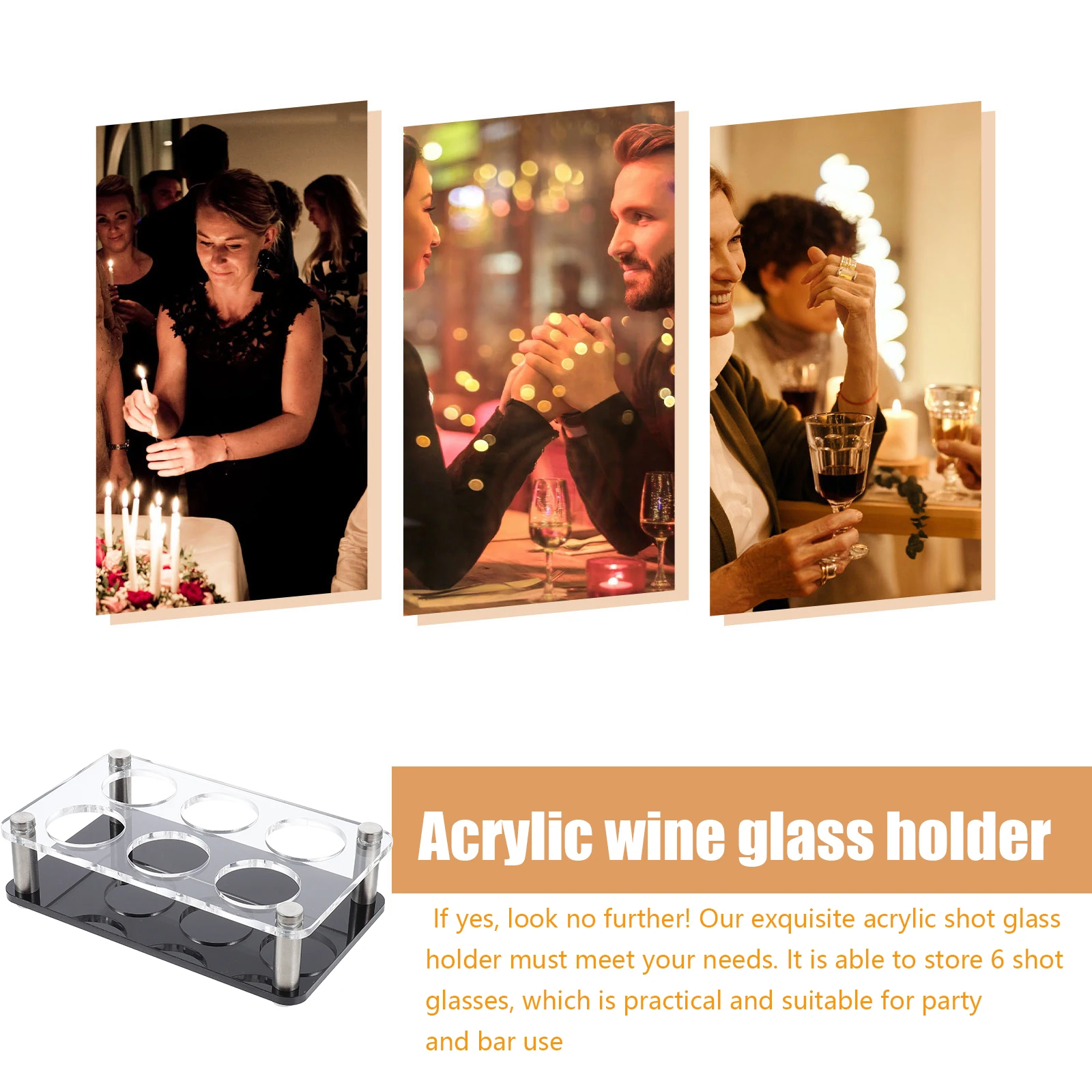 

Acrylic Shot Holder 6 Hole Wine Cup Rack for Bar Party Shot Glass ganizer Bartender Tool Easy Clean Compact Size