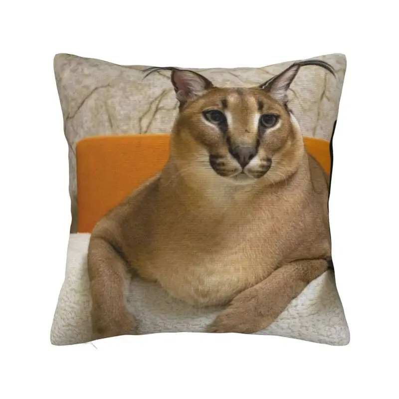 Floppa Cat Funny Meme Cushion Cover 40x40cm Caracal Soft Modern Pillow Cases Decoration Salon