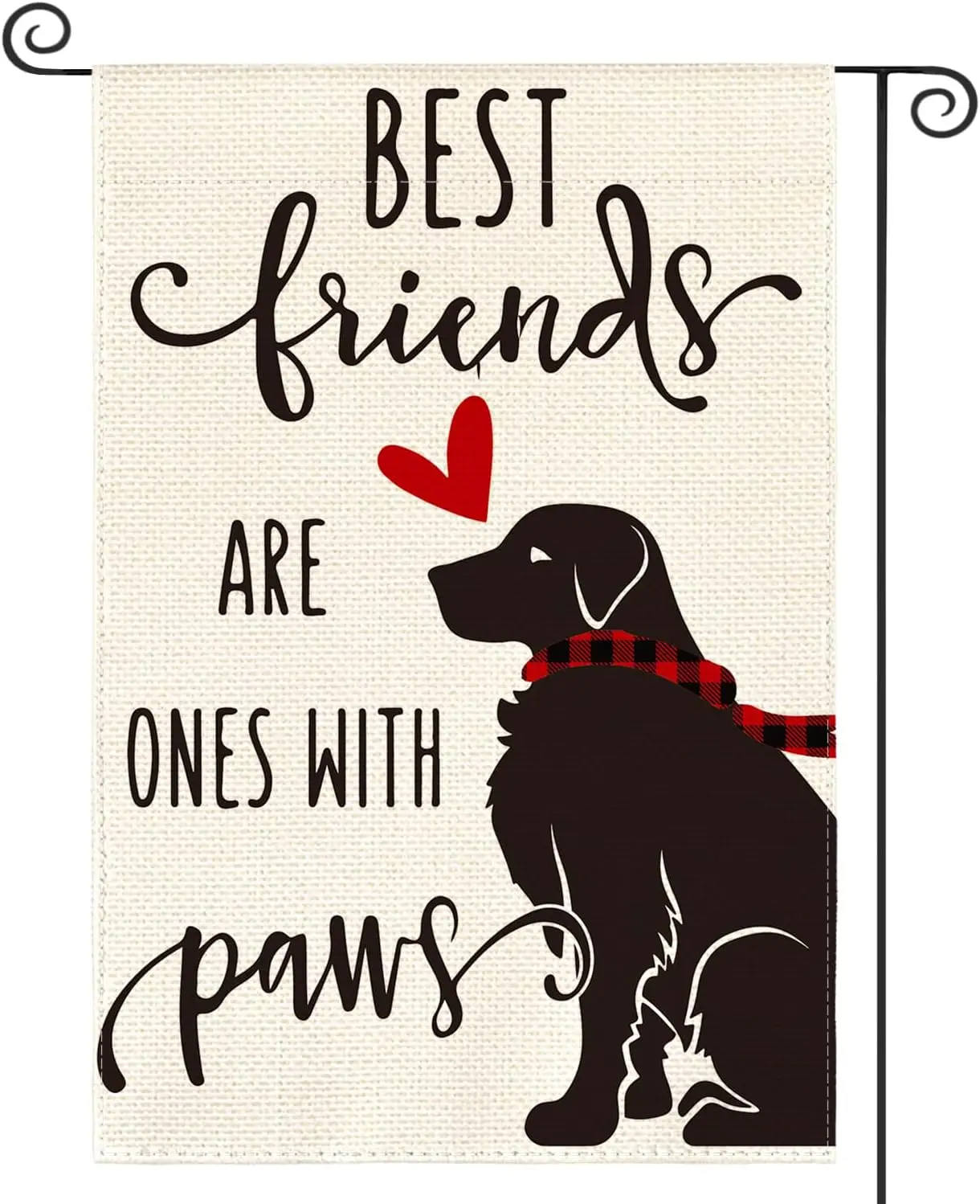 AVOIN colorlife Best Friends Are Ones With Paws Garden Flag 12x18 Inch Double Sided Outside, Burlap Pet Farmhouse Yard Outdoor D