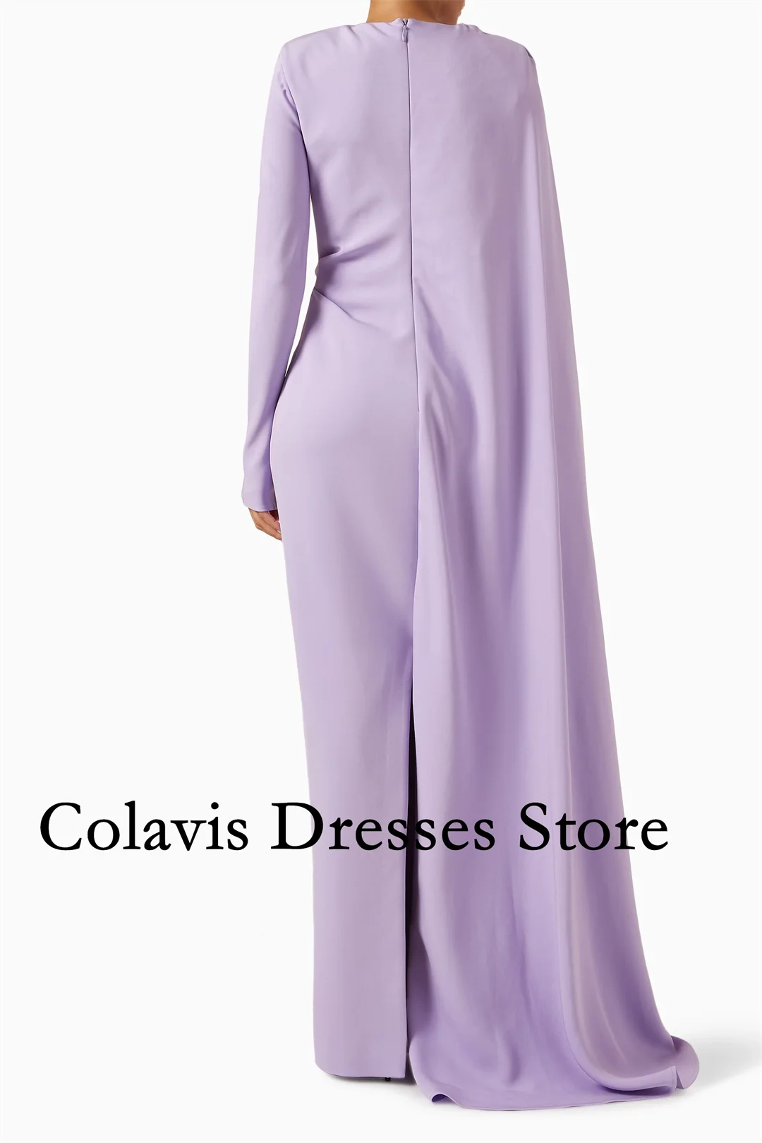 Robe Cape Orion personnalisée en crêpe violette, robes de bal froncées, robe de soirée pour femmes, robe de soirée formelle, 2025