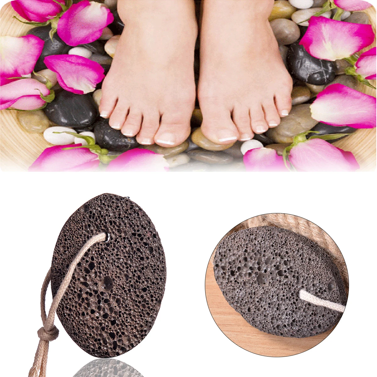 

Natural Oval Sharpening Stone to Remove Dead Skin Calluses Pumice Stone Doesn't Hurt Feet Volcanic Stone