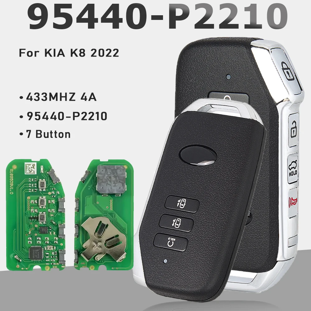 

KEYECU 95440-P2210, 7 Buttons Smart Remote Key Fob 4A Chip 433Mhz Proximity Control For KIA Sorento 2022