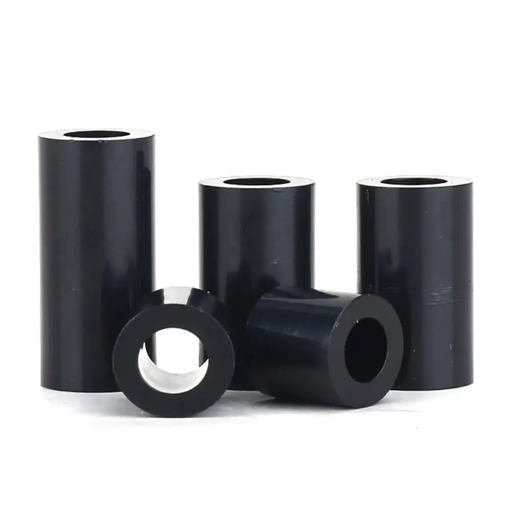 10Pcs/Pack New Non-Threaded ABS Spacer TV Install Column Pillar PCB Board Support Hollow Standoff Black M3-M10 Nylon Washer