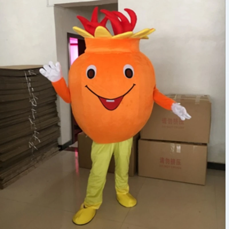 Pomegranate Mascot Costumes Crayon Cartoon Apparel Birthday party Masquerade