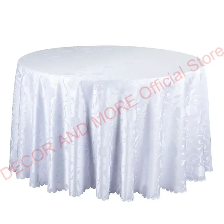 ng Hotel Table Cloth Square Beige Gold White Jacquard Tablecloths Decor Home Dining Round Table Covers Wholesale