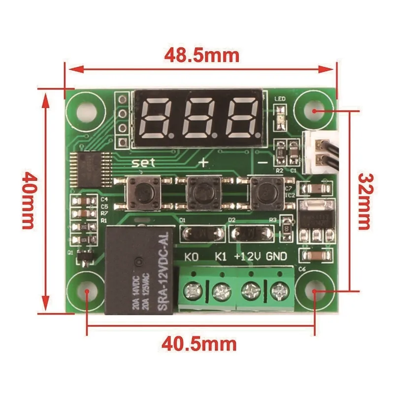 1PCS W1209 DC 12V heat cool temp thermostat temperature control switch temperature controller thermometer thermo controller