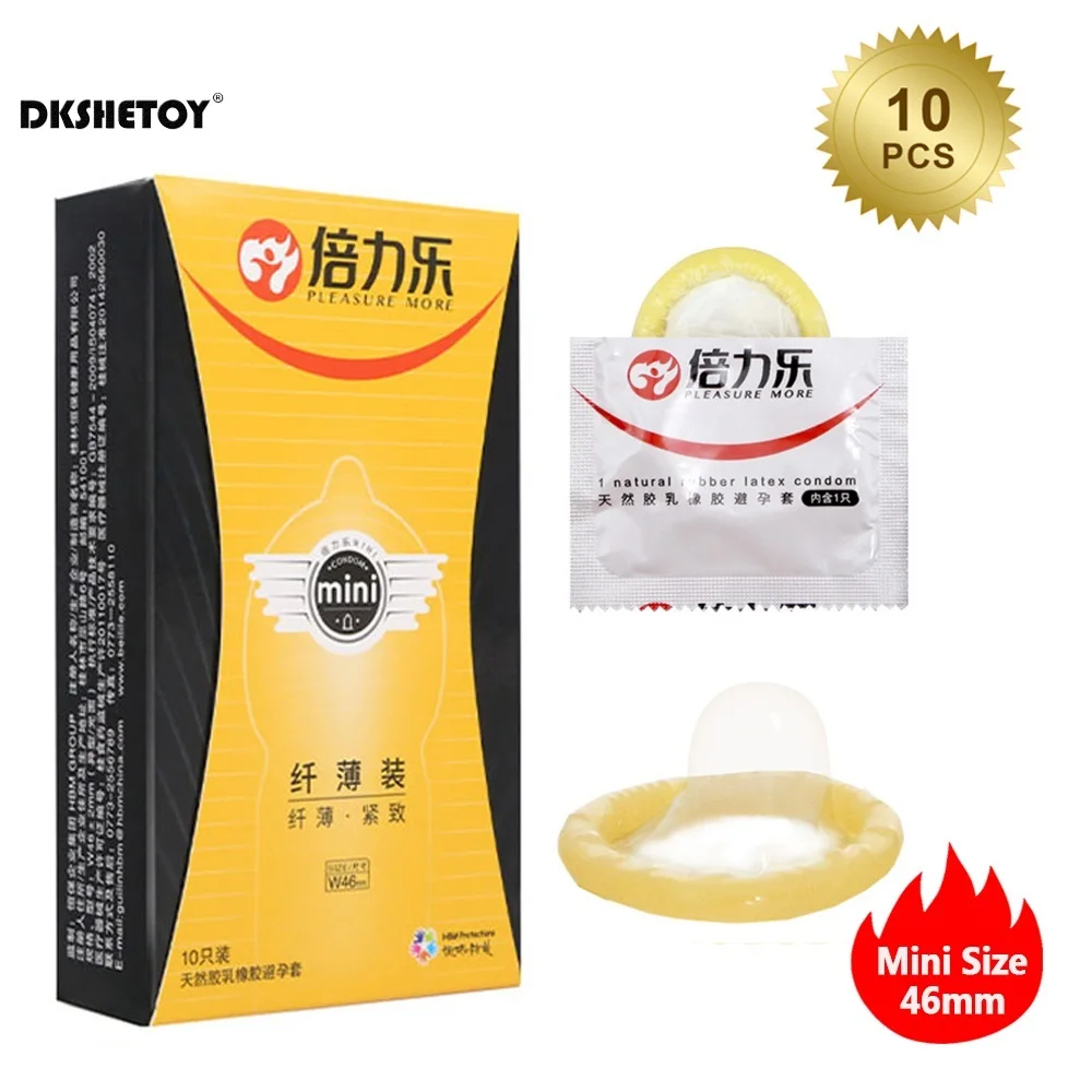 46mm Small condoms for men delay ejaculation Tight Cock Sleeve Mini Size Condom long sex Lubricated Condones Sex Shop