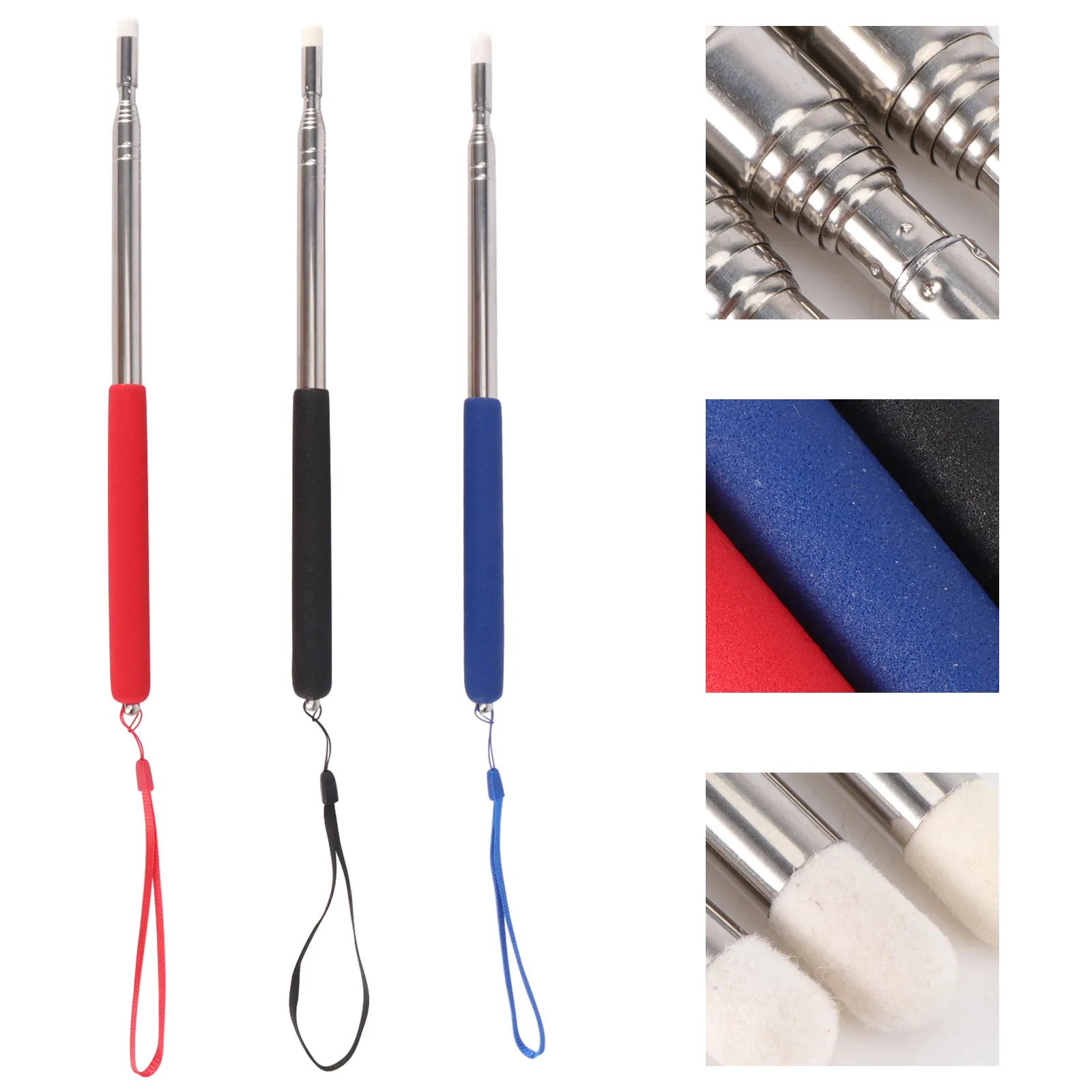 

Набор из 3 телескопических указок для преподавателей, студентов, врачей, инженеров, легкие, выдвижные, для презентаций и использования в классе