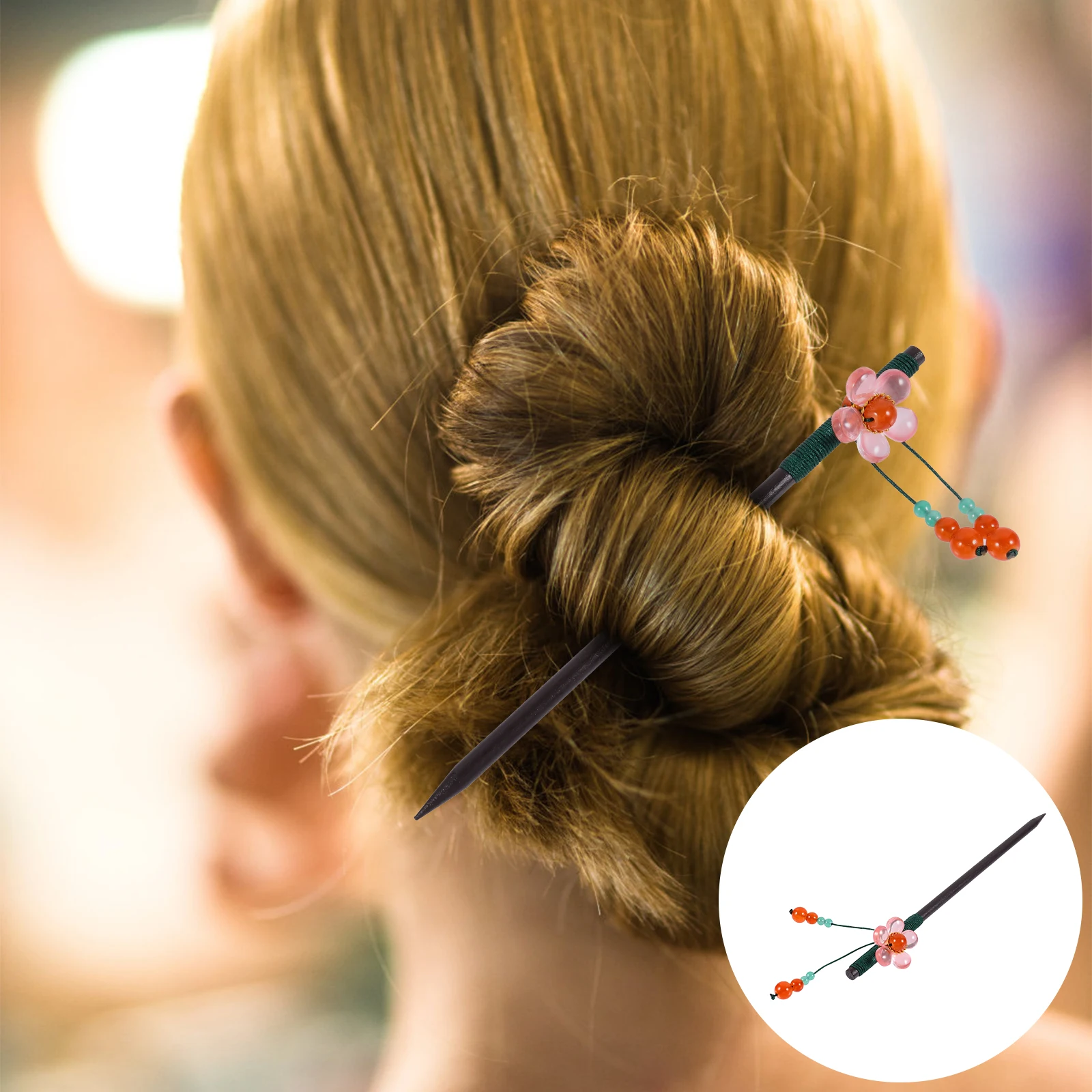 

Hairpin Women Stick Vintage Fork Accessories Headgear Retro Accessory Wood