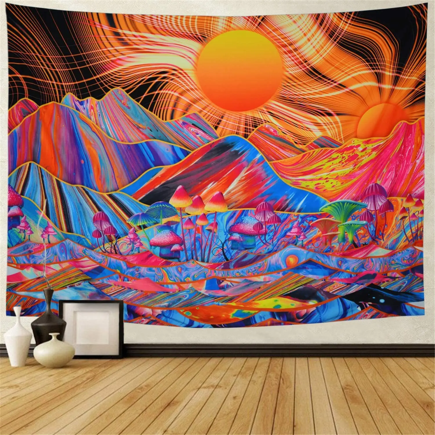 VIKAMA مسحور الفطر السماء المرصعة بالنجوم يتوهج في الظلام نسيج مقاوم للماء غرفة المعيشة وغرفة النوم والموسيقى استوديو الجدار الديكور