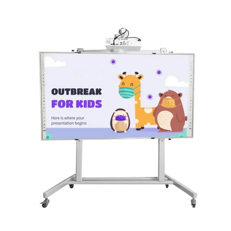 Educational Equipment 82 86 96 106 Inch Support Finger Touch Screen Smart Board Interactive Whiteboard With A Projector