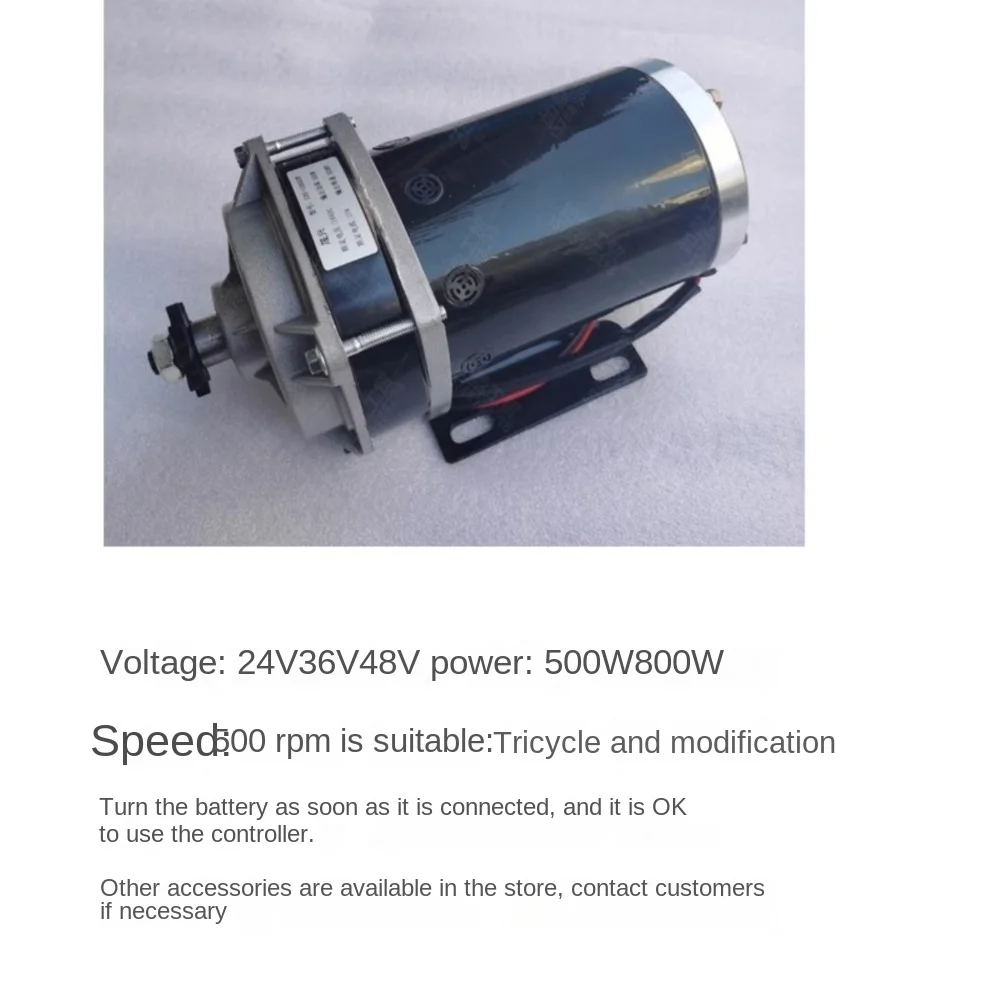 Imagem -02 - Motor Escovado do Veículo Elétrico Ímã Permanente Triciclo de Retromontagem 24v 36v 48v 500w 800w
