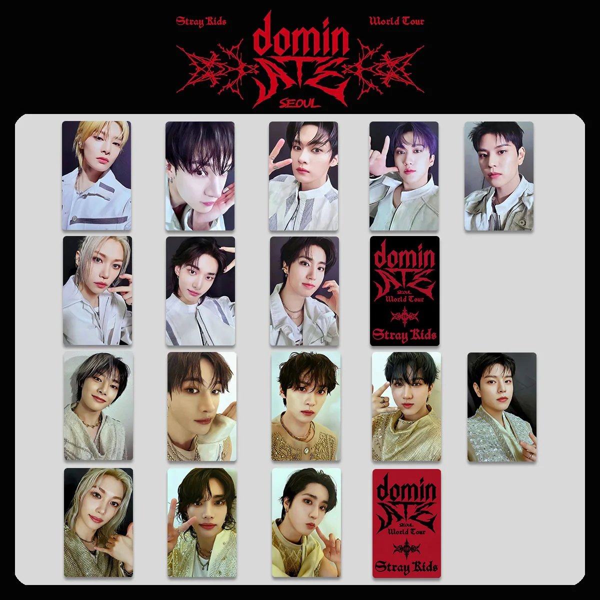 

New 8pcs Stray Kids KPOP SKZOO MANIAC dominATE Hyun jin Bang Chan Han Ji Sung Fan Collection Photo Card LOMO Card Birthday Gift