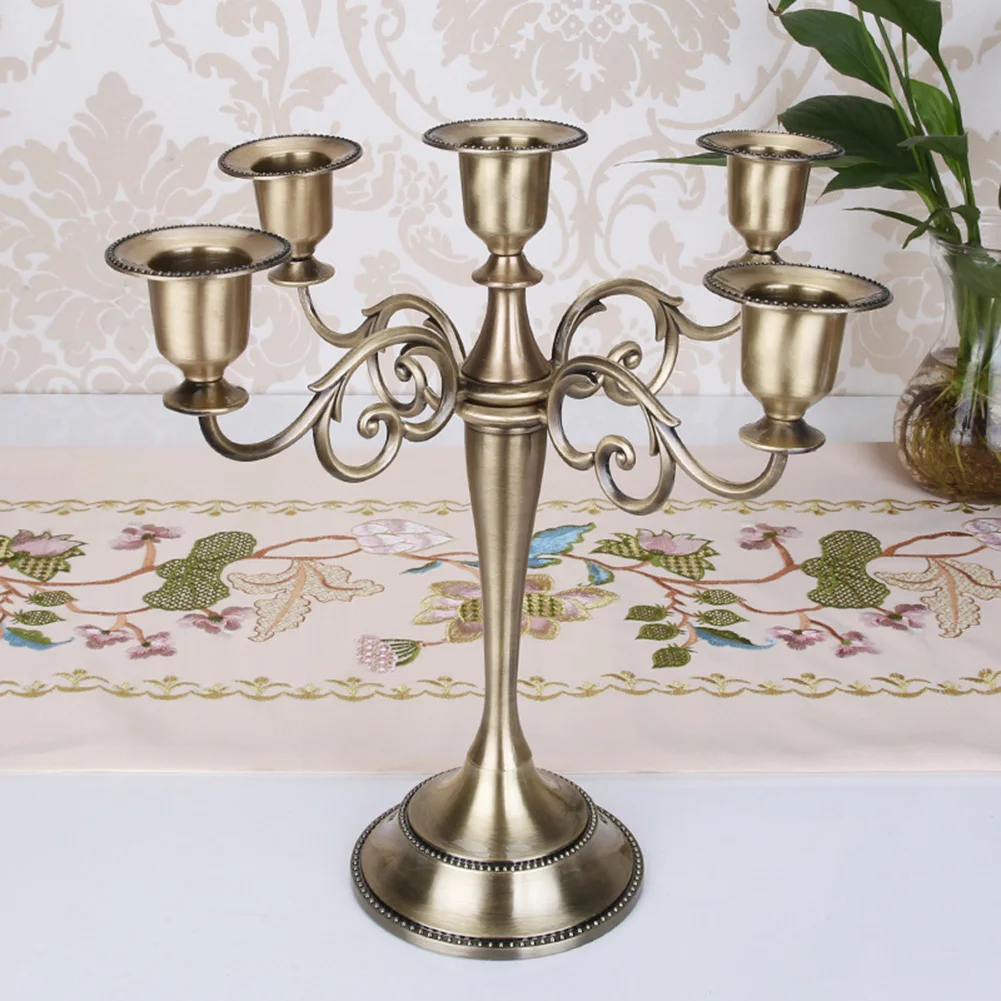 

Candelabra Desktop Candle Holder Gift Candlestick Home Decor Candlelight Dinner Party Wedding Retro Stand Restaurant Romantic