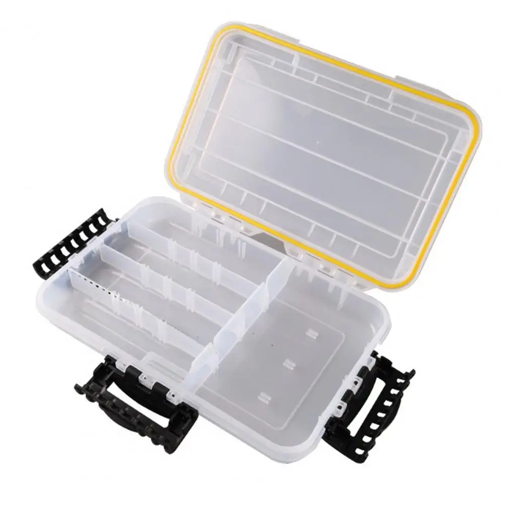 Fishing Gear Organizer Portable Waterproof Fishing Lure Box with Detachable Baffle Capacity Transparent Organizer Case for Baits