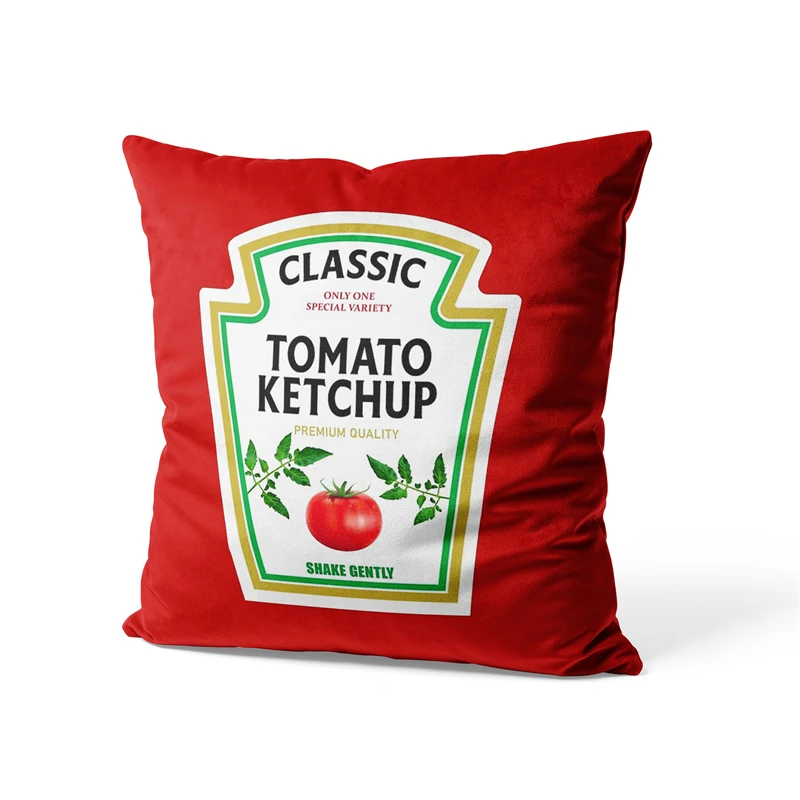 Aertemisi 18'' x 18'' Classic Tomato Ketchup Square Throw Pillow Cushion Covers Cases Pillowcases for Sofa 45cm x 45cm