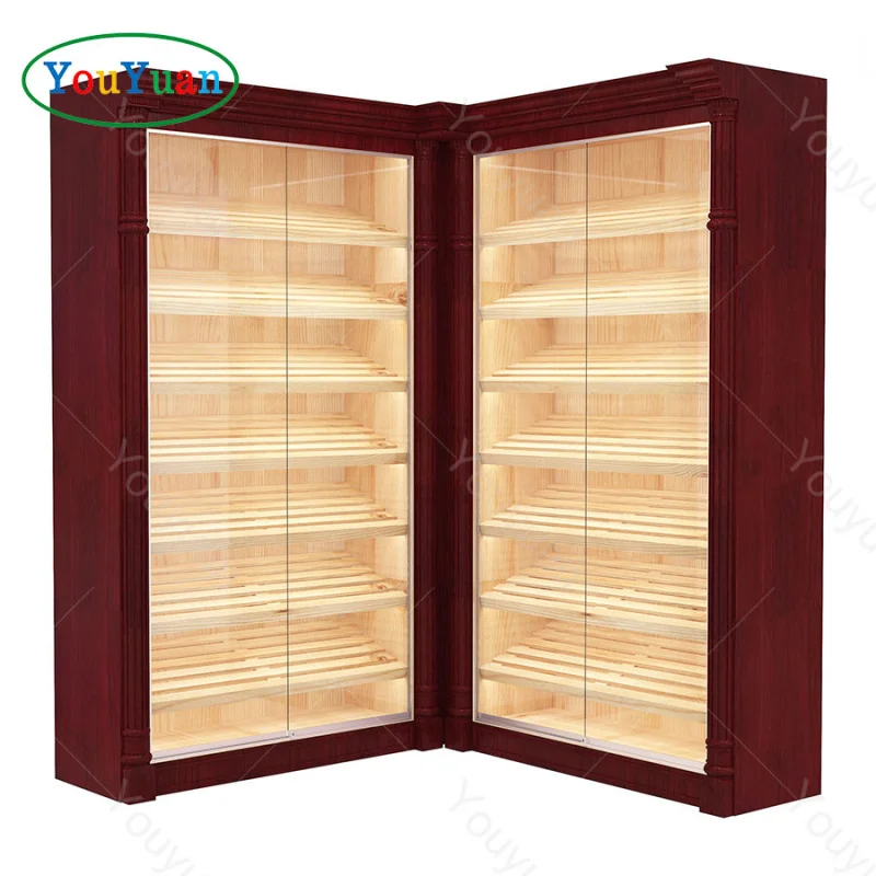 (customized)High quality wooden cigar shop design smoke store cigar humidors sale used humidor cabinet