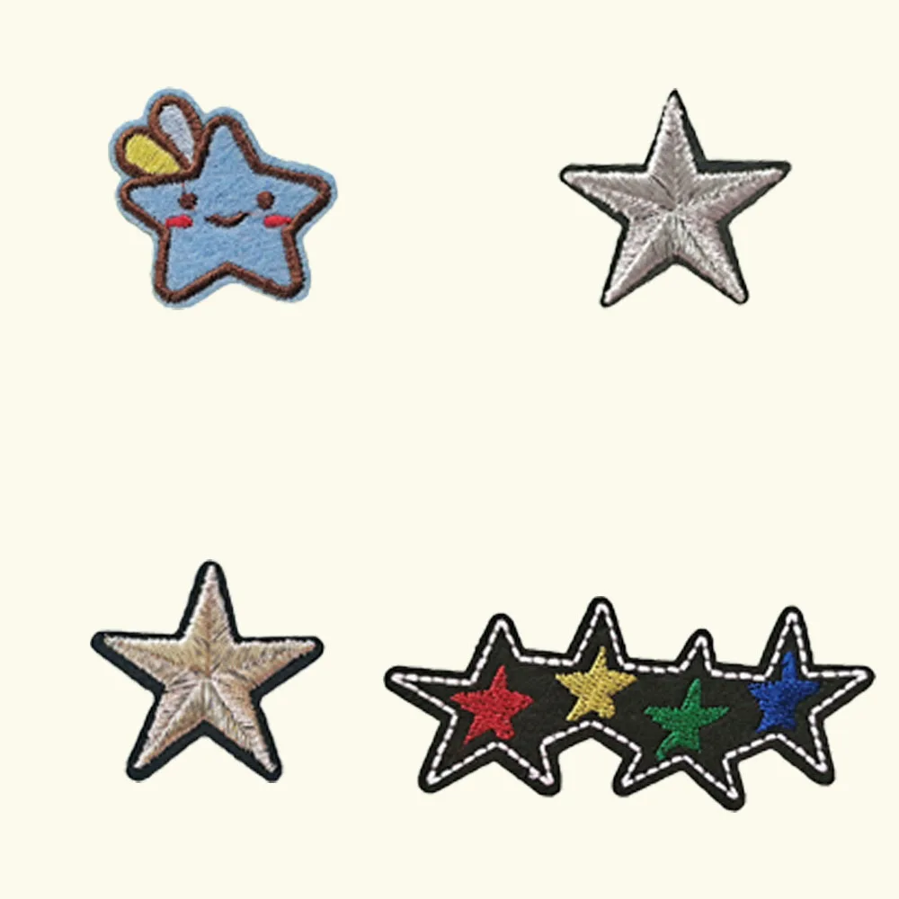 Star pattern cartoon self-adhesive cloth sticker DIY decoration with backpack, hat, coat, cute clothing accessories patch