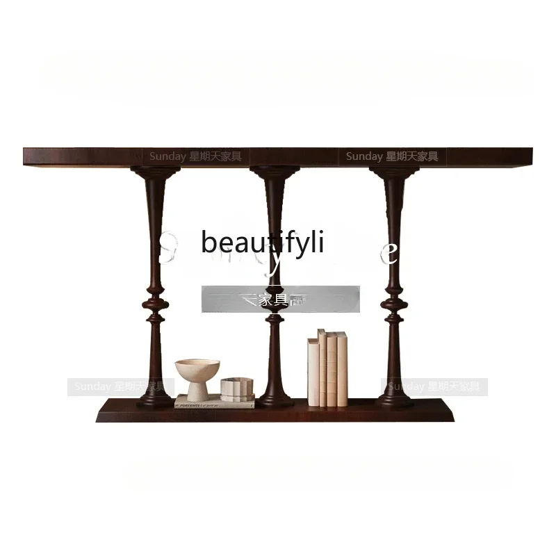 Medieval retro entrance cabinet, living room corridor entrance table, American entrance table
