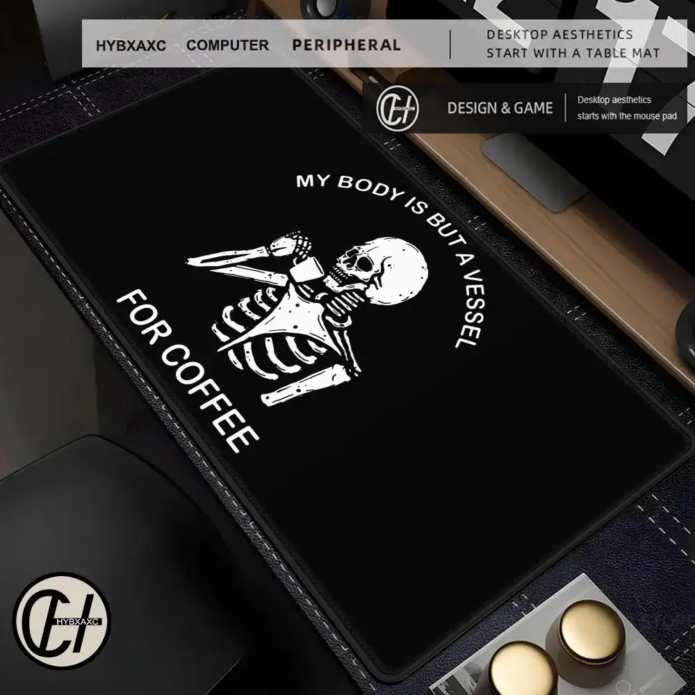 Horror Skeleton skull Mouse Pad Cute HD Desk Pad Extended Gaming Keyboard Mats Large 90x40cm XXL Gamer Mousepad