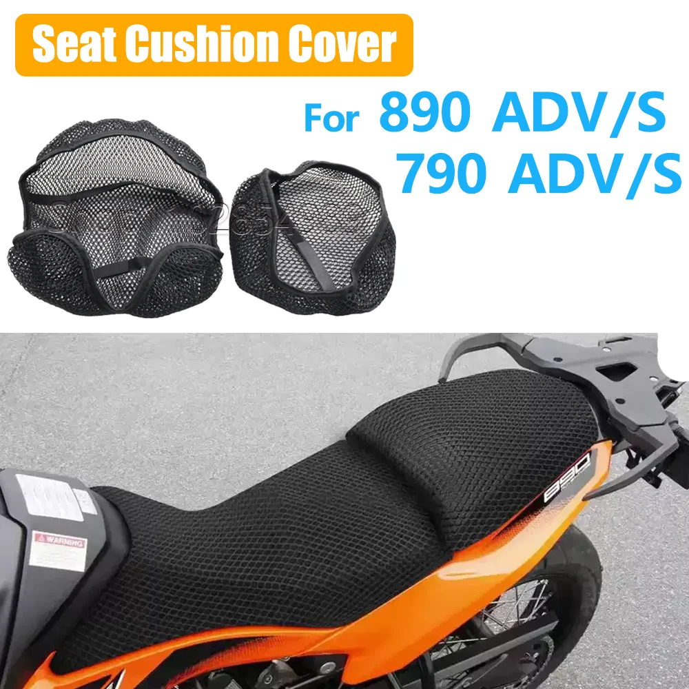 For KTM 890 Adventure S 790 ADV S Motorcycle 3D Mesh Fabric Cushion Breathable Waterproof Protection Seat Cover