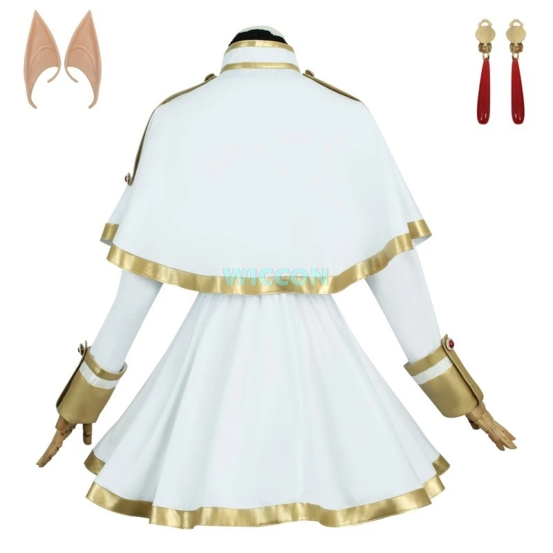 Disfraz de Cosplay de Frieren Beyond Journey's End, Vestido de Mago de Anime, Orejas de Elfo, Medias, para Fiesta de Halloween y Navidad, para Mujeres y Niñas