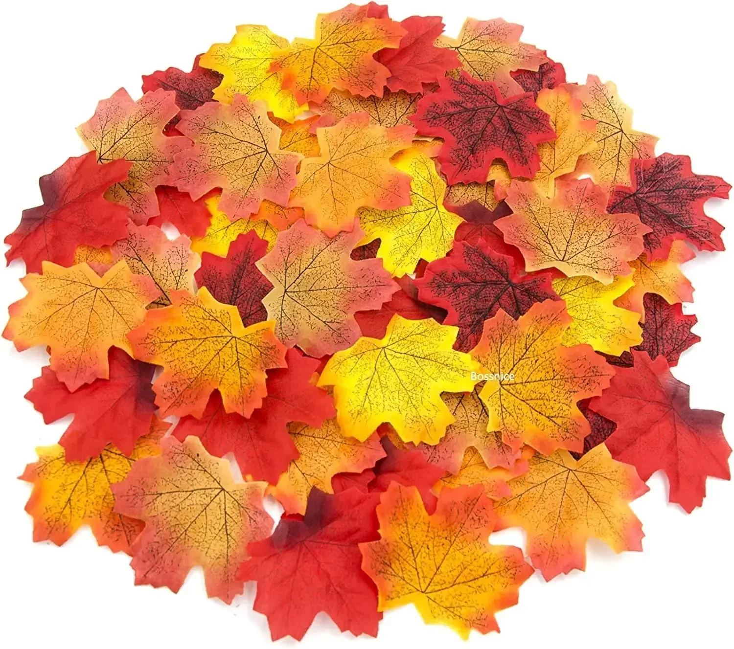 100 hojas de otoño, hojas de arce, hojas artificiales, decoraciones de hojas de otoño, hojas artesanales para decorar habitaciones temáticas otoñal