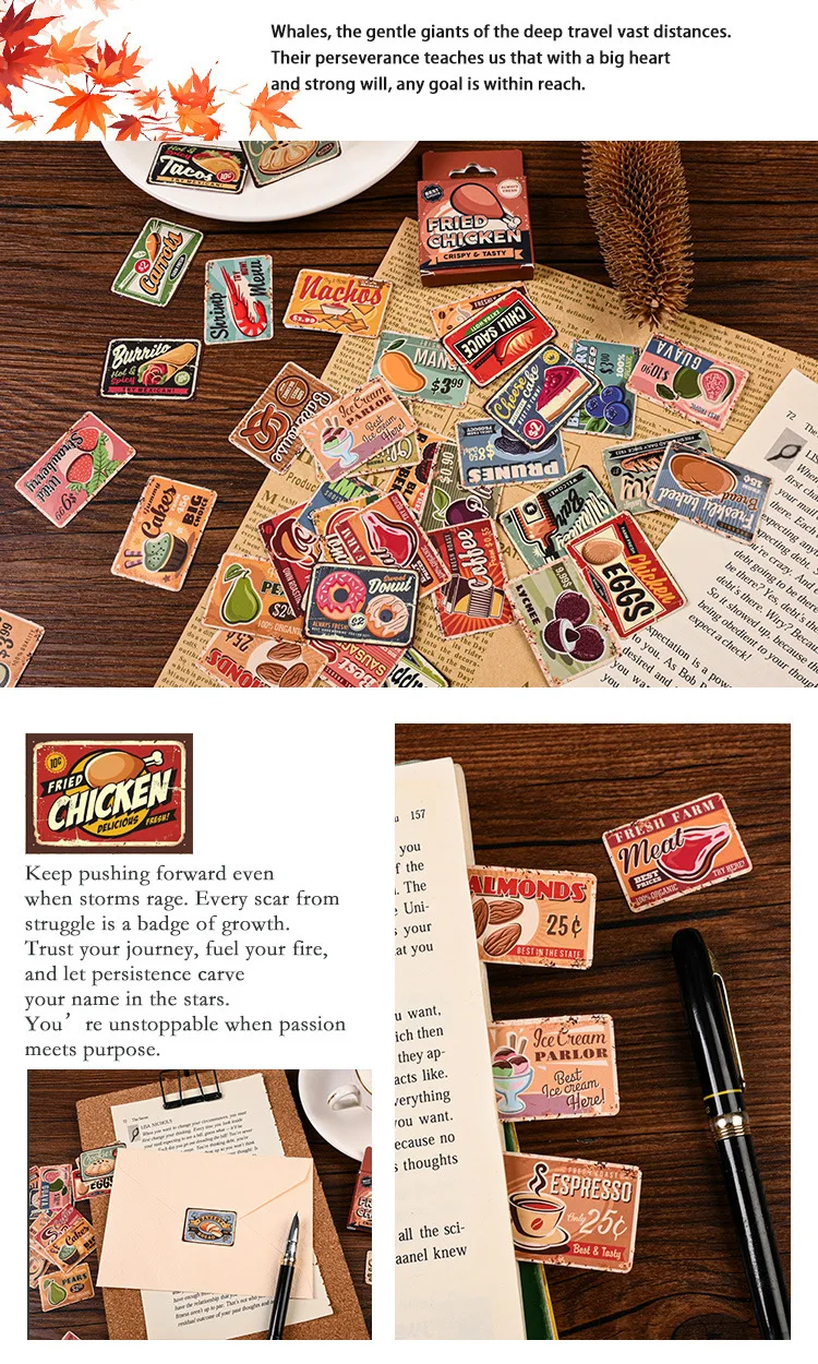 45pcs Retro Department Store Label Series Stickers for DIY Diary Junk Journal Box Album Scrapbooking Decoration