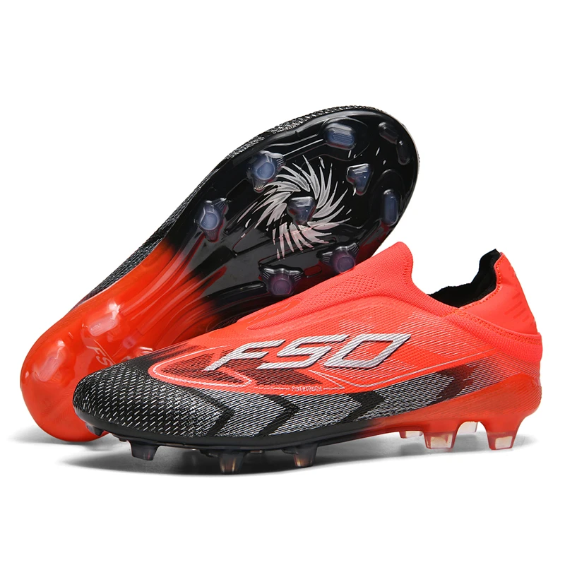 

Without-lace Mens Soccer Shoes Boys Training Non-Slip Turf Soccer Cleats TF/FG Football Sneakers Chuteira Campo for Man 35-45