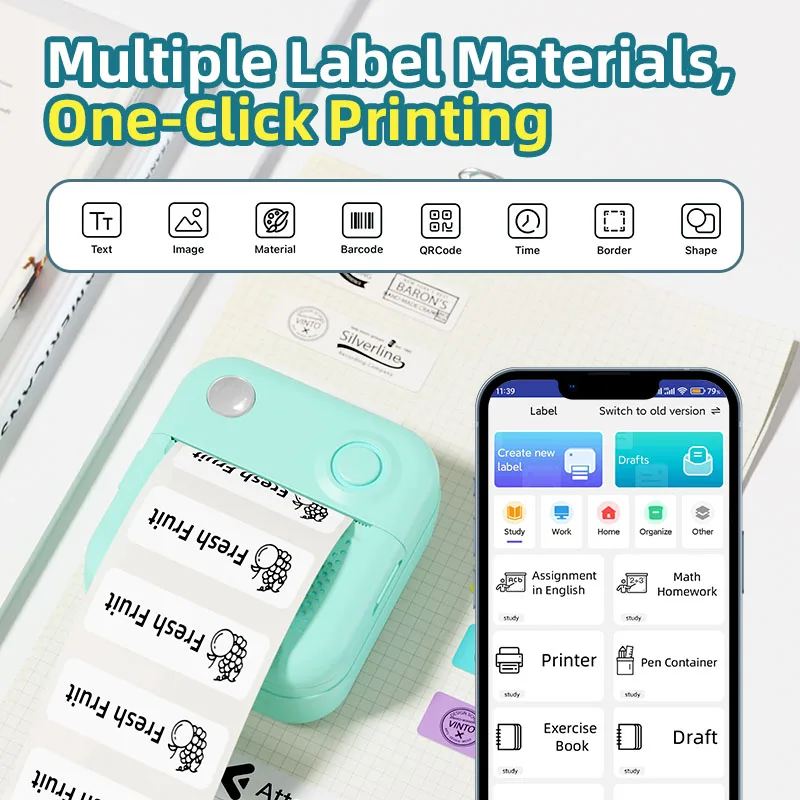 جديد D3 صانع الملصقات آلة خطأ عنوان ملاحظة طابعة لاسلكية للمطبخ طباعة بدون حبر طابعات طباعة سؤال خاطئ