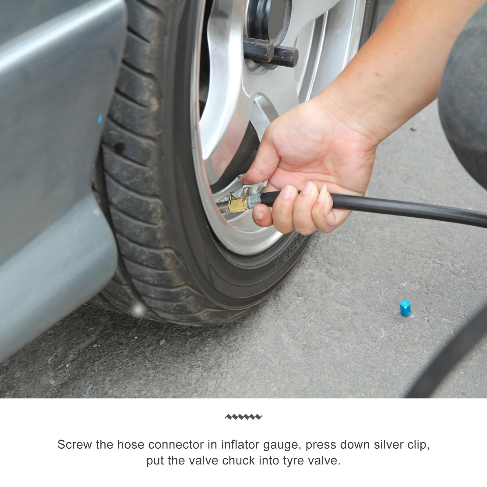 

2pcs Alloy Plastic Tire Inflation Hose Air Pump Replacement Hoses Durable Corrosion Resistant Portable Car Motorcycle Repair