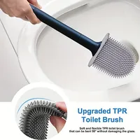 Wall Mounted Silicone Toilet Brush Flat Brush Head Toilet Cleaner Set Toilet Cleaning Brush Wc Bathroom Household