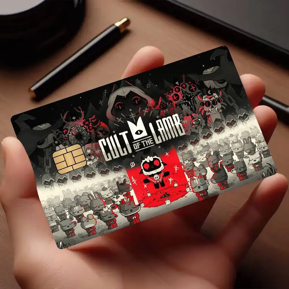 Anime Cult of the Lamb Anmie Sticker Film Skin Cover for Credit Card Debit Bank Card Front