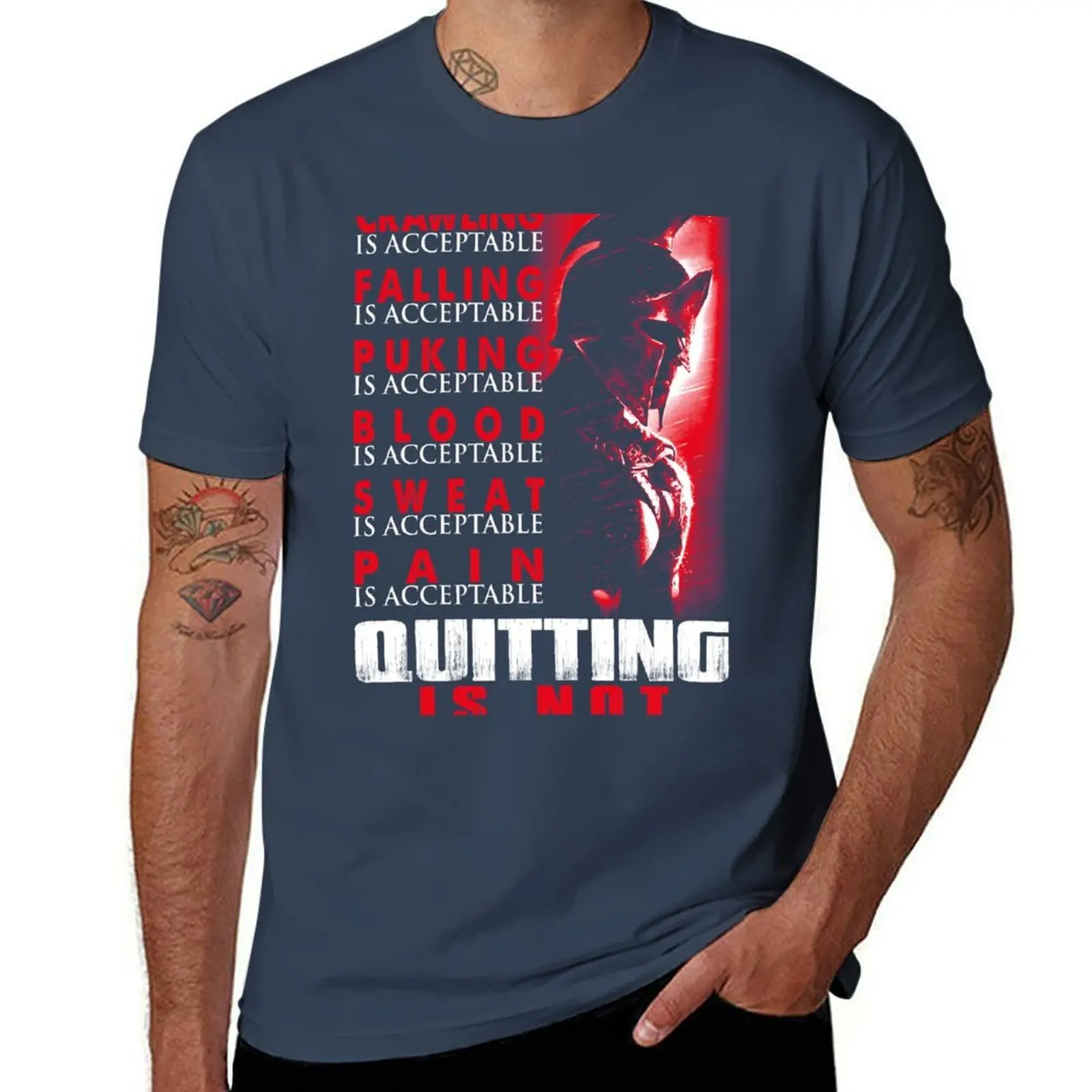 

SPARTAN QUITTING IS NOT T-Shirt man t shirts high quality luxury brand t shirt for man T-Shirt
