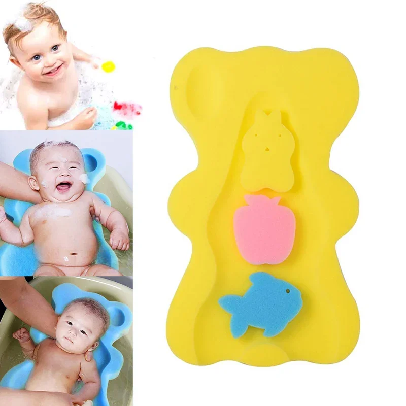 Baby Infant Soft Bath Sponge Baby Bath Mat Non-slip Sponge Mat Anti-skid Bathtub Infant Bath Pad Newborn Seat for Baby Care