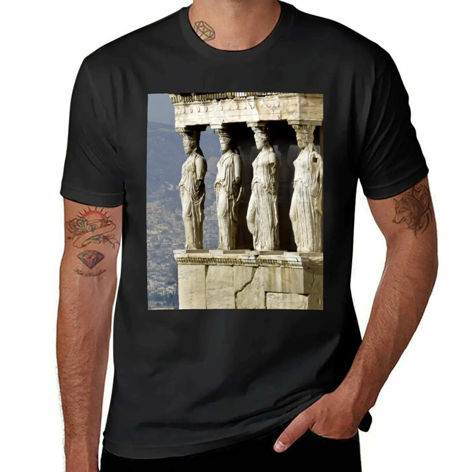 The Porch of the Caryatids of The Erechitheion T-Shirt summer clothes anime clothes customs mens graphic t-shirts