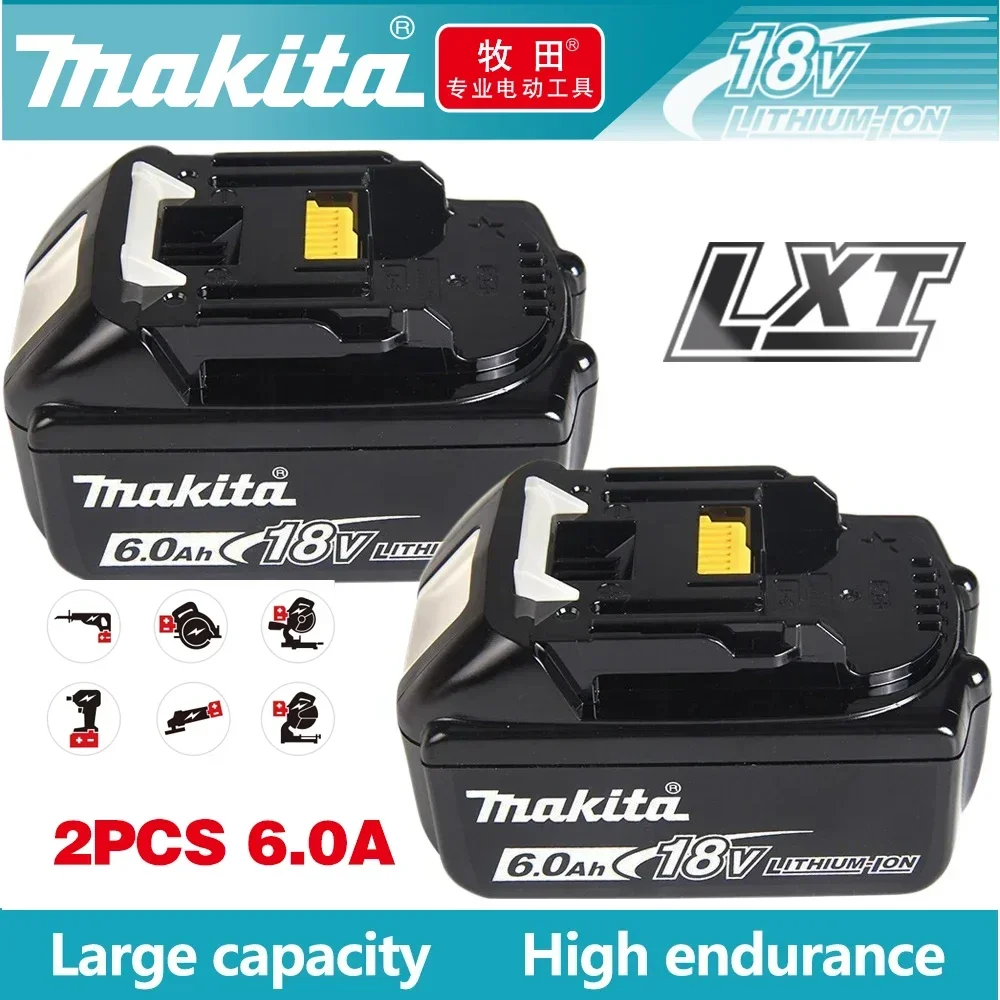 

Original Makita 18V 6A Rechargeable Power Tools Battery 18V makita with LED Li-ion Replacement LXT BL1860B BL1860 BL1850 Charger