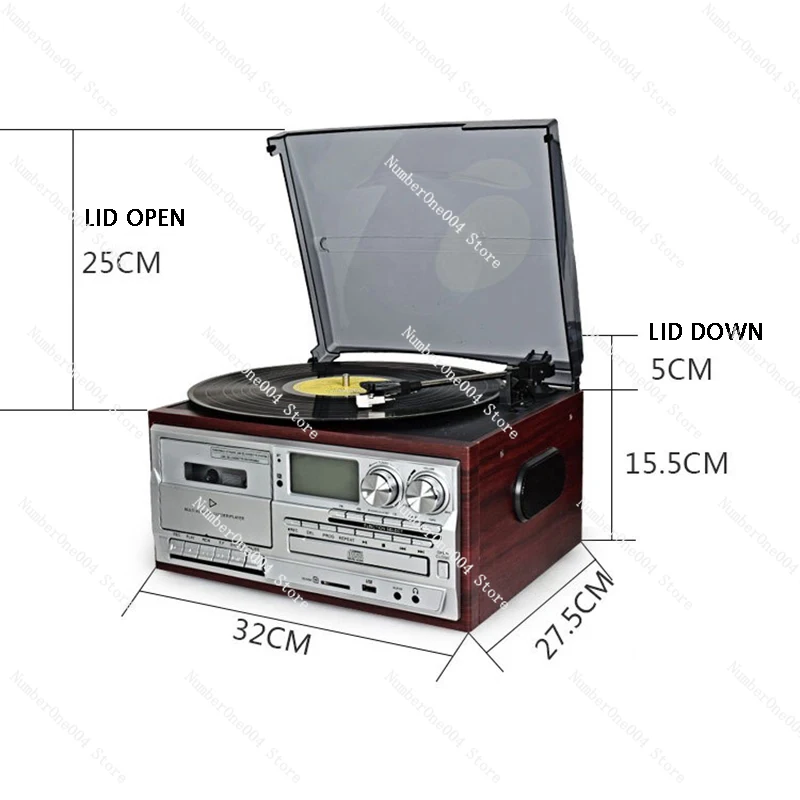 VINYL Record Player Retro Gramophone Lp Record Player Cd Tape U Disk Radio Fm/am Old-Fashioned Bluetooth Audio