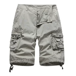 Men's Regular Fit Cargo Shorts Outdoor Classic Solid Tactical Shorts Red Multi Pockets Military Hiking Shorts Cotton