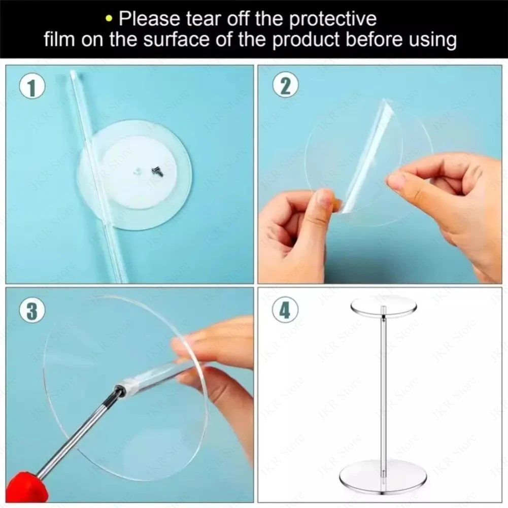 30CM Cap Hat Display Stand Transparent Acrylic Wig Riser Holder Counter Storage Rack for Jewelry Watch Shop Shelf view 5