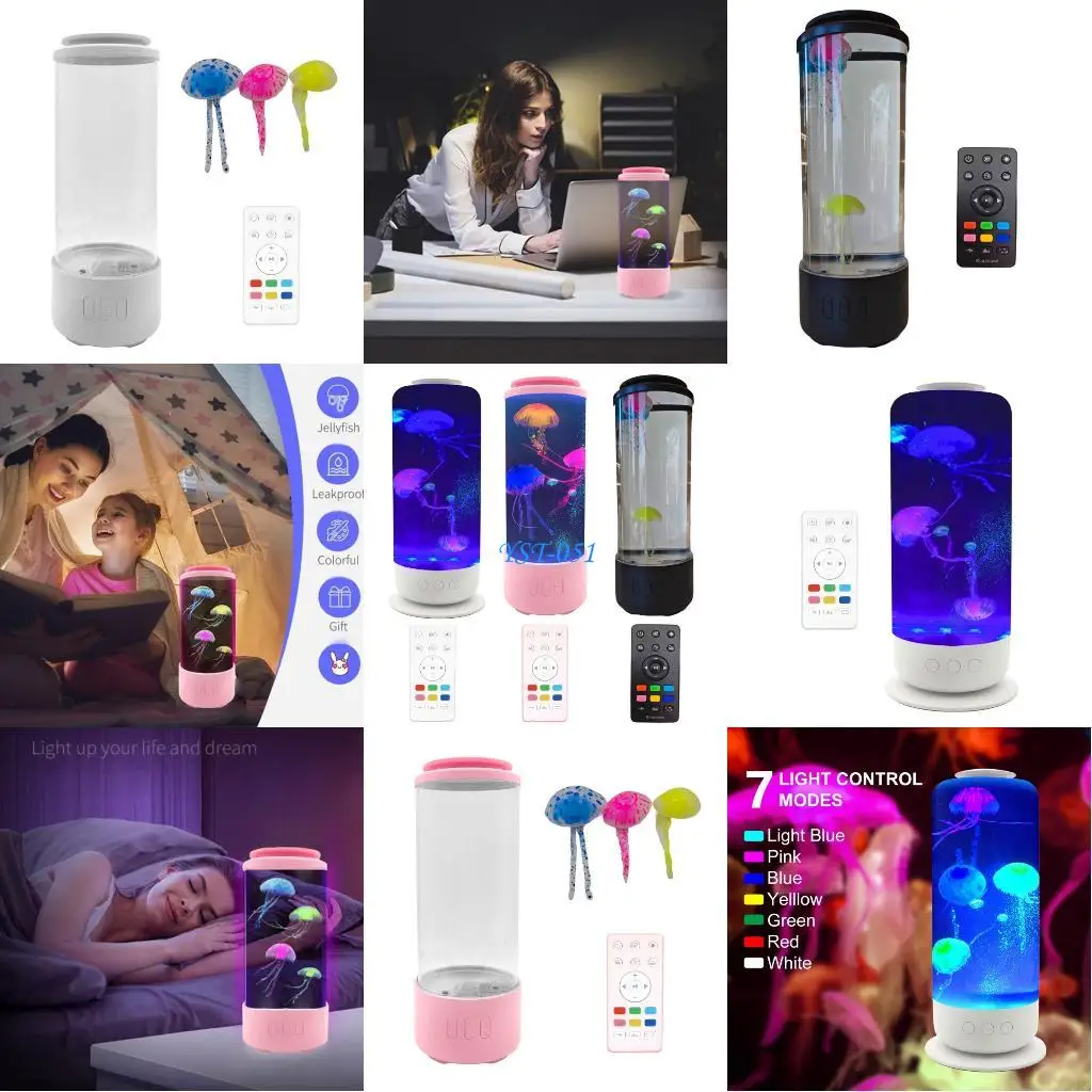 

E15A Simulated Jellyfish Aquarium Lamp And White Noise For Home Decor Enhancement