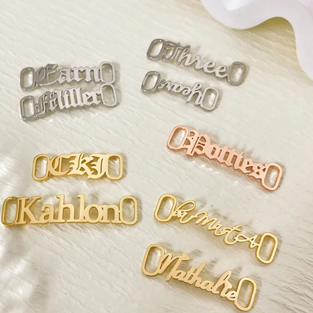 

Частные пряжки для шнурков CustomShoelace, аксессуары для пар, названия с лазерной гравировкой, леogos, узоры, оптом и в розницу