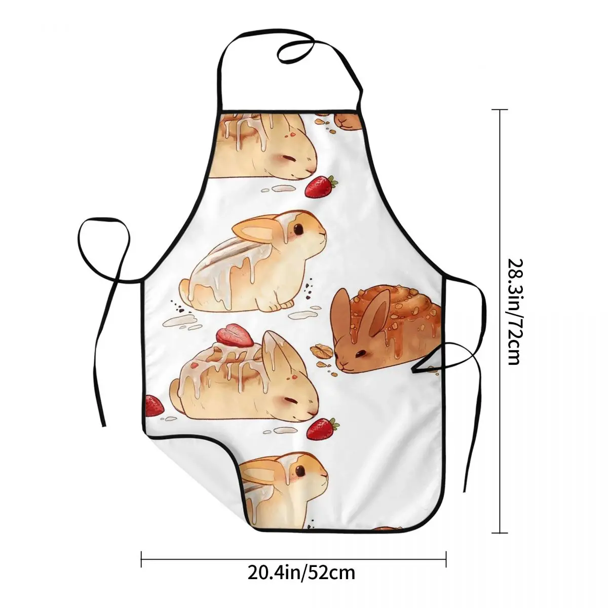 Cinnabunnies- Cinnamon Roll Bunnies Aprons Chef Cooking Baking Tablier Sleeveless Bib Kitchen Cleaning Pinafore for Women Men