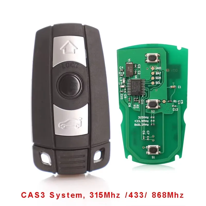 JsHonYu Lot CAS3 CAS3+ System 315MHz 868MHz FSK PCF7945 Chip Smart Remote Key Fob for BMW 3 5 Series X5 X6