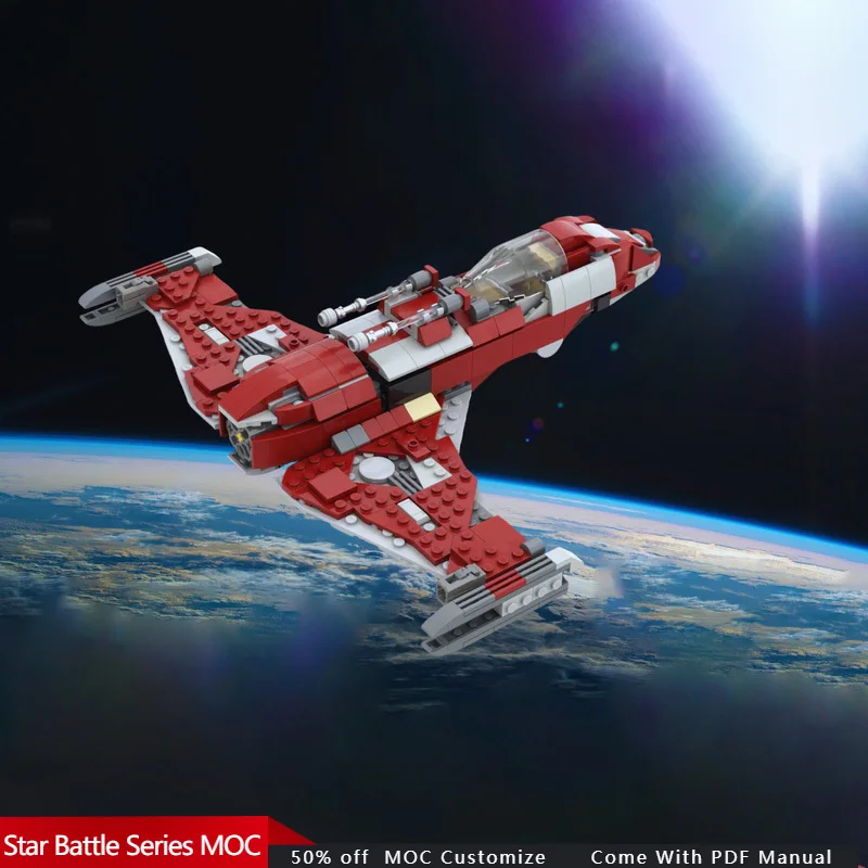 

417 шт. Star Fighting Fiend Fighter-736, альтернативный MOC, модульный строительный блок, технология, игрушка «сделай сам», подарок на день рождения