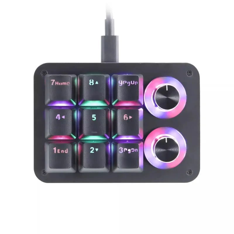E9s Mechanical Keyboard 9 Key Dual Knob RGB Osu Macro Programming Mini Portable Full Key Built-in Chip Storage Custom Keypad